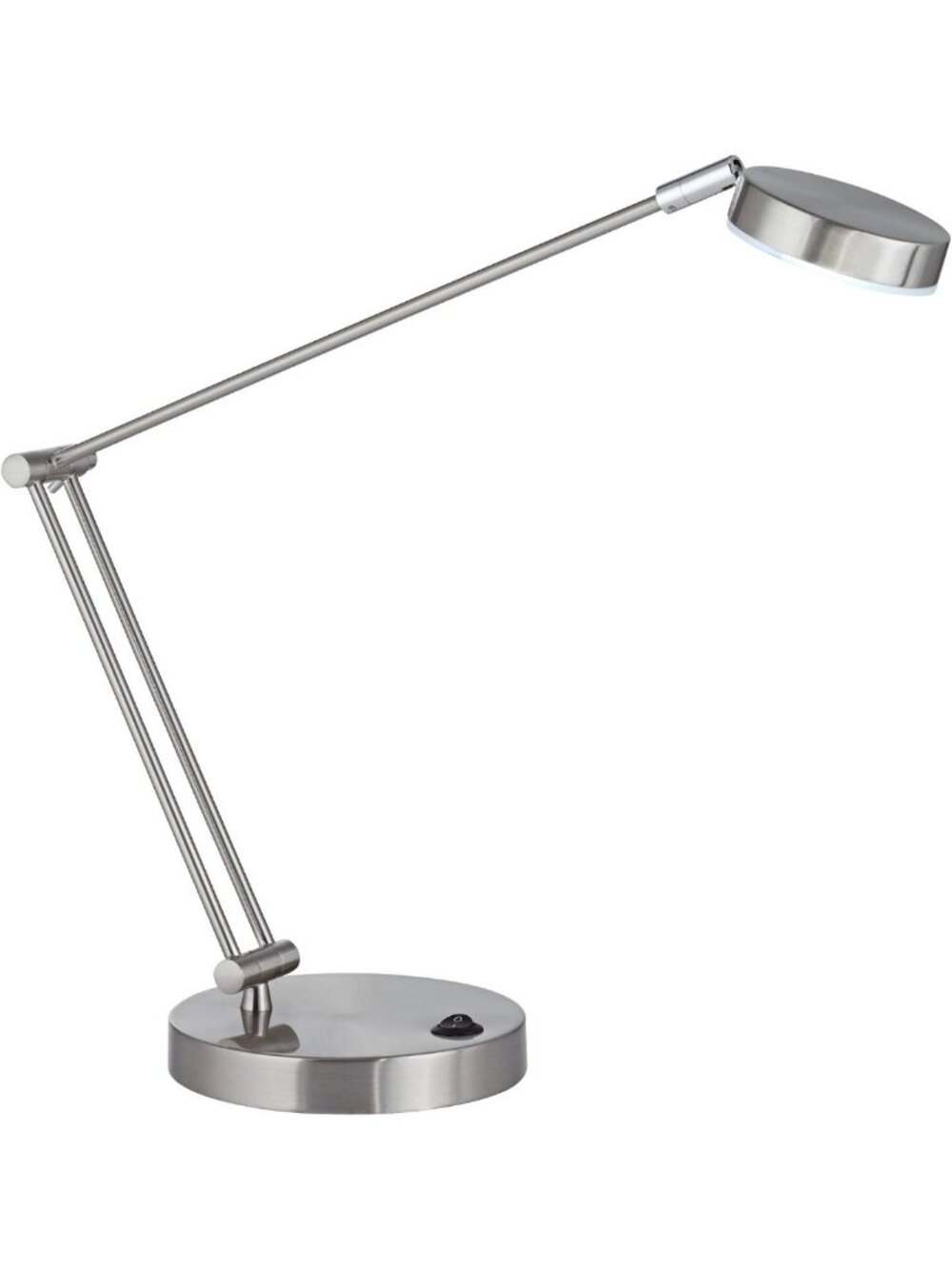 Sleek 19" Adjustable LED Desk Lamp in Silver Nickel - Modern Home Office